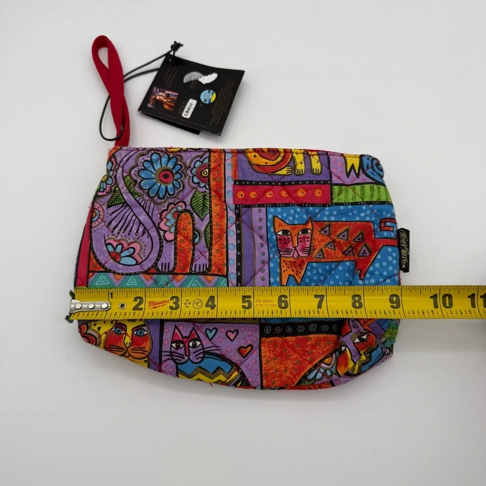 NWT Laurel Burch Cosmetic Bag Quilted Cat Pouch LB4614 Wristlet